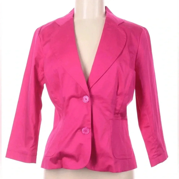 Joan Rivers Pink Casual Roll Up Sleeve Jacket Blazer- Size Large- EUC - Picture 1 of 6